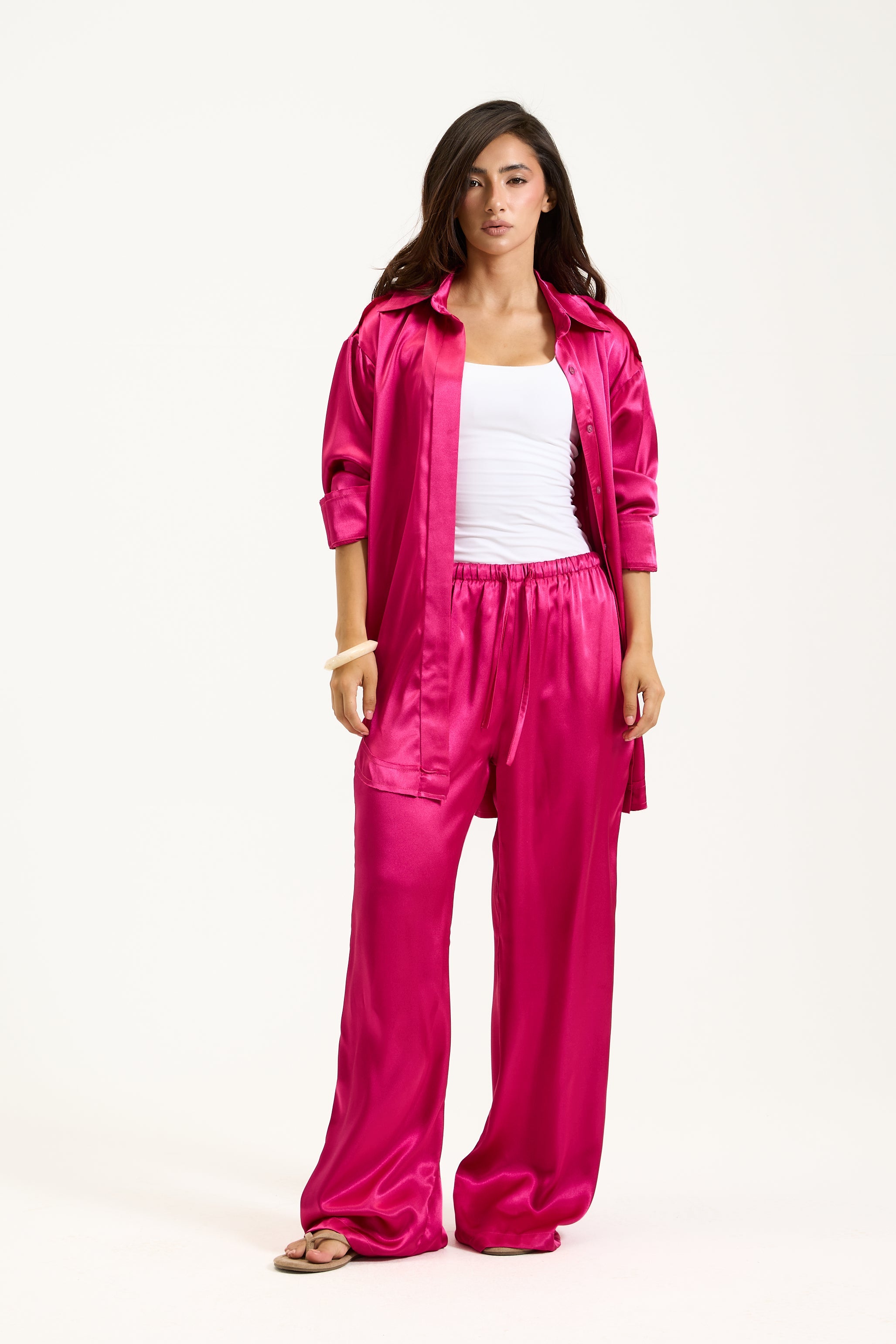 Hot Pink Satin Set
