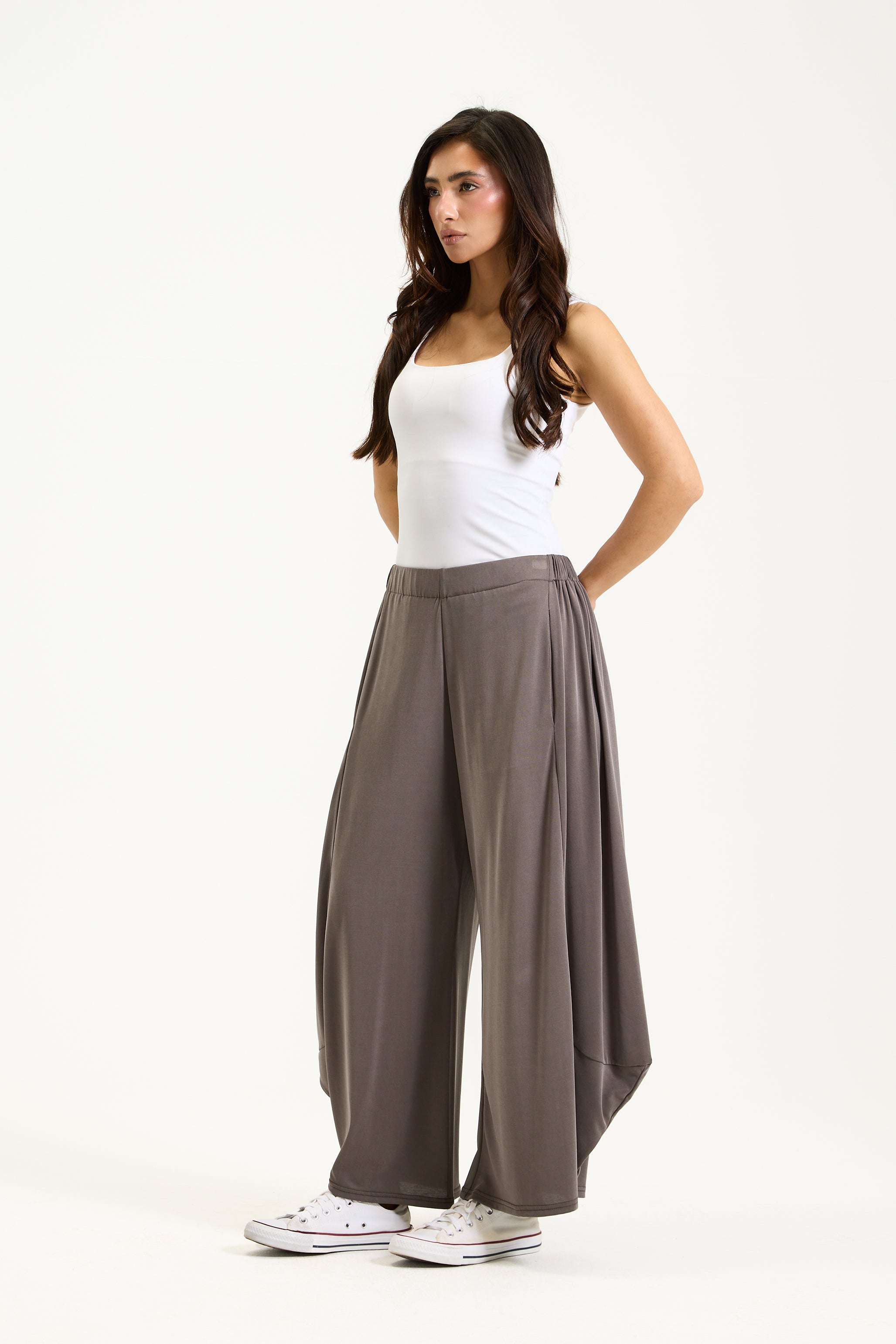 Oversize Cropped Pants Grey