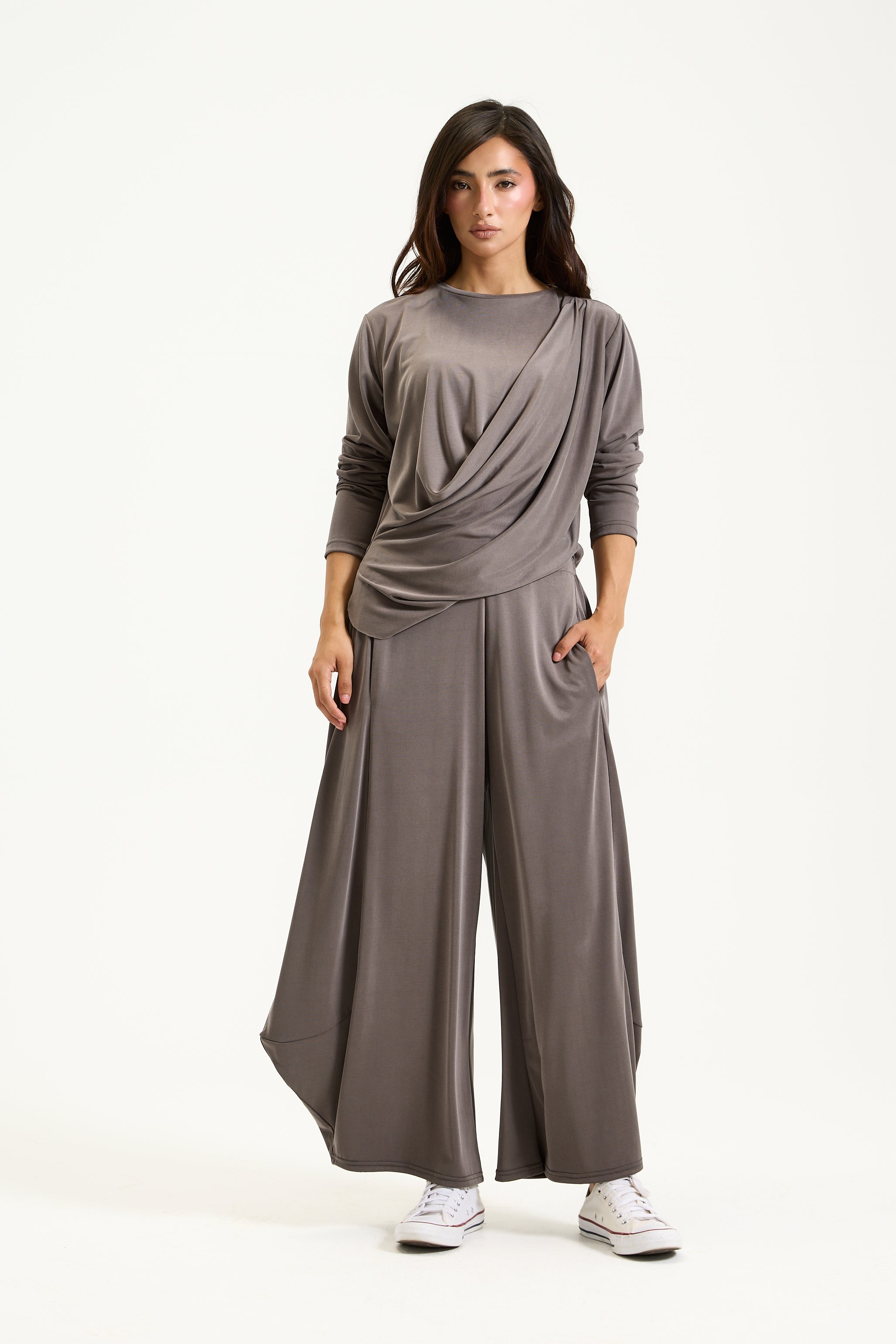 Oversize Cropped Pants Grey