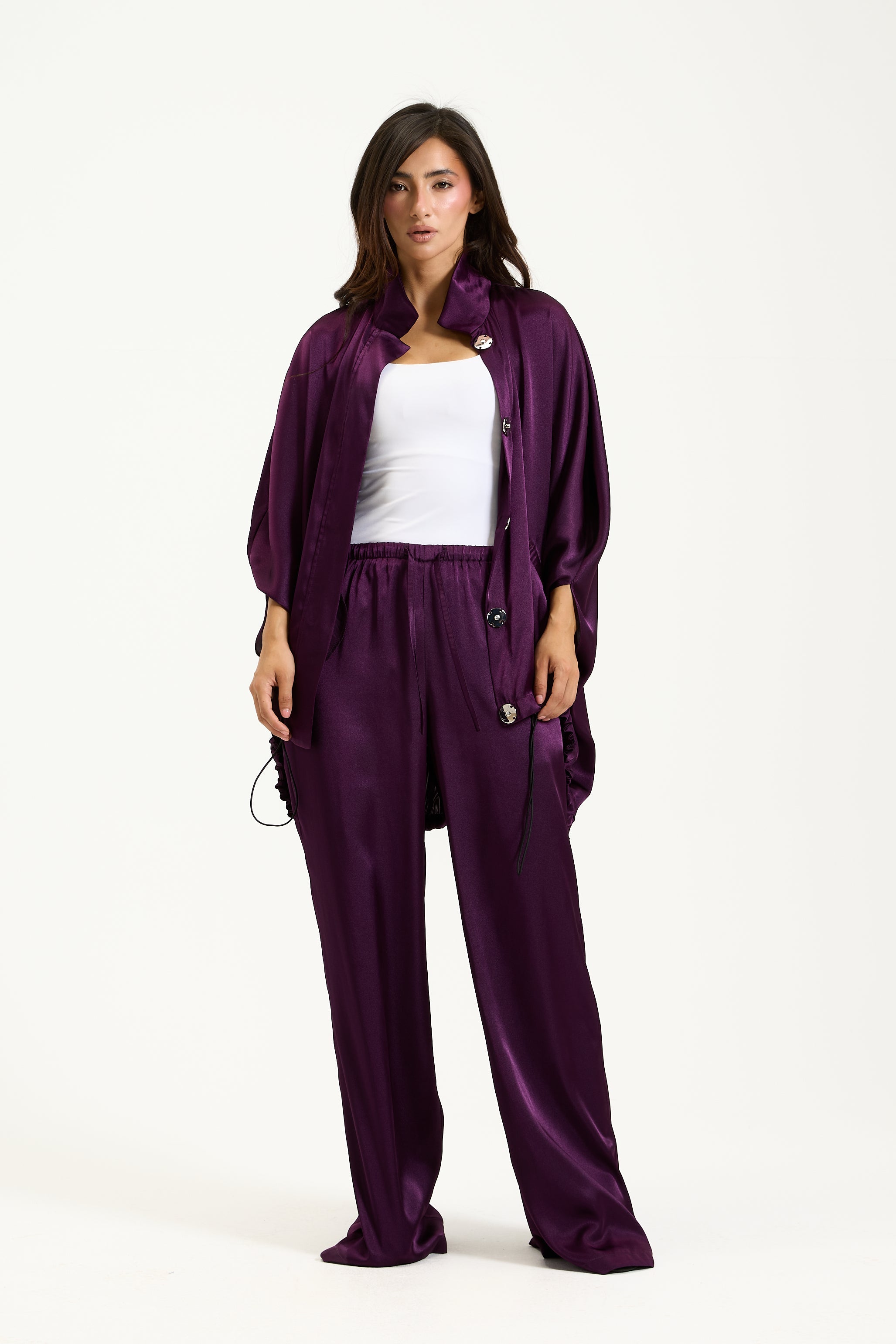 Satin Bomber Cape Set
