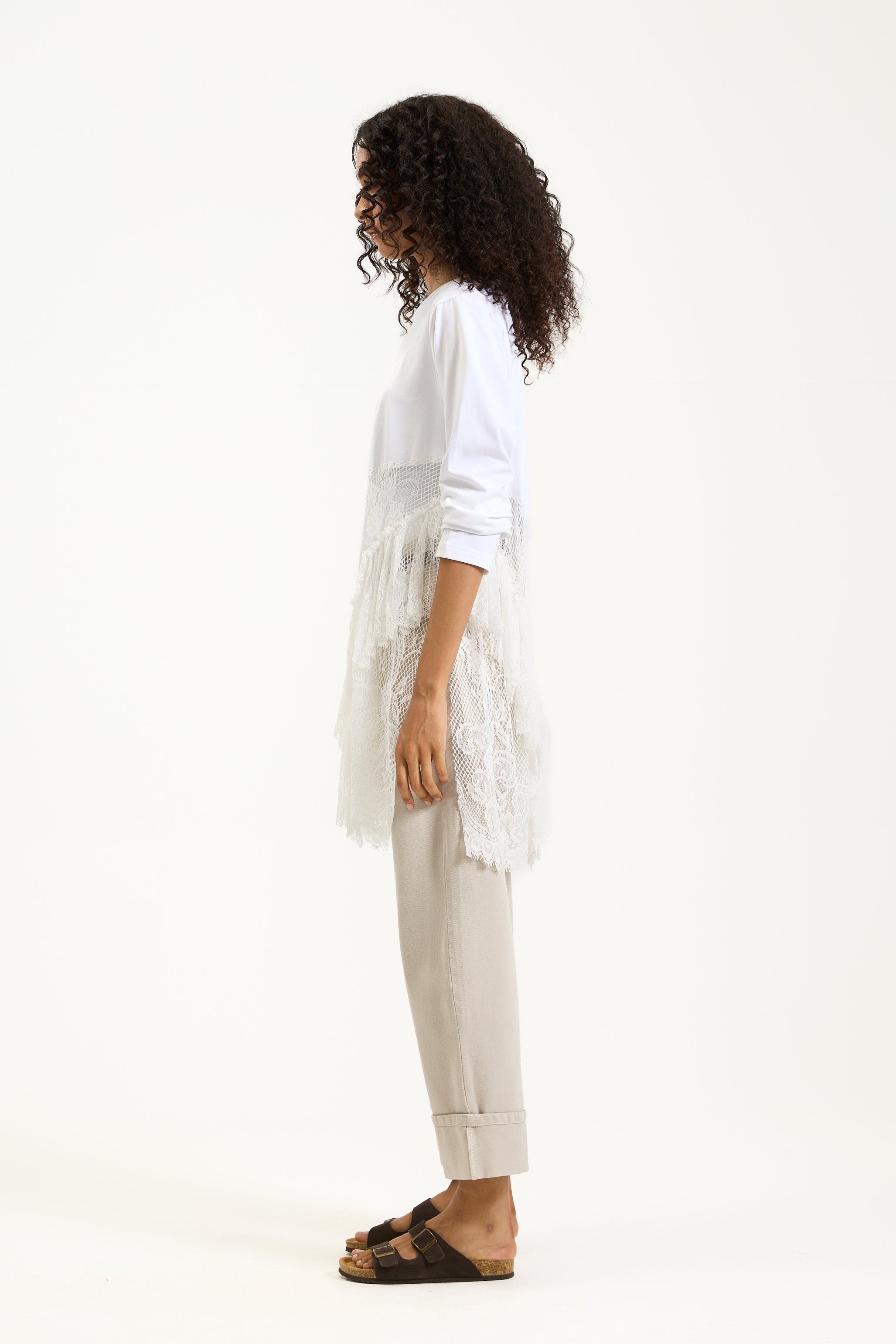 Asymmetrical Lace T-Shirt