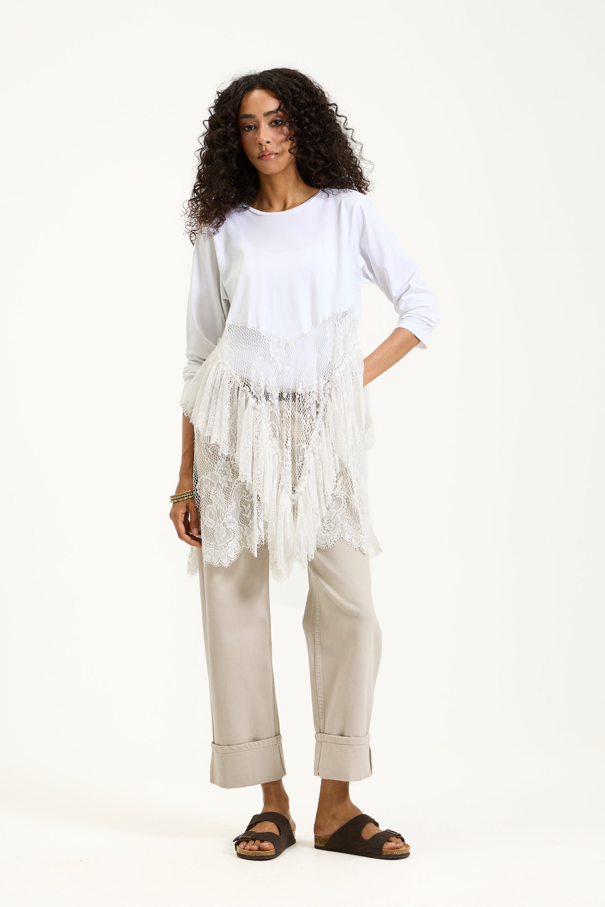 Asymmetrical Lace T-Shirt