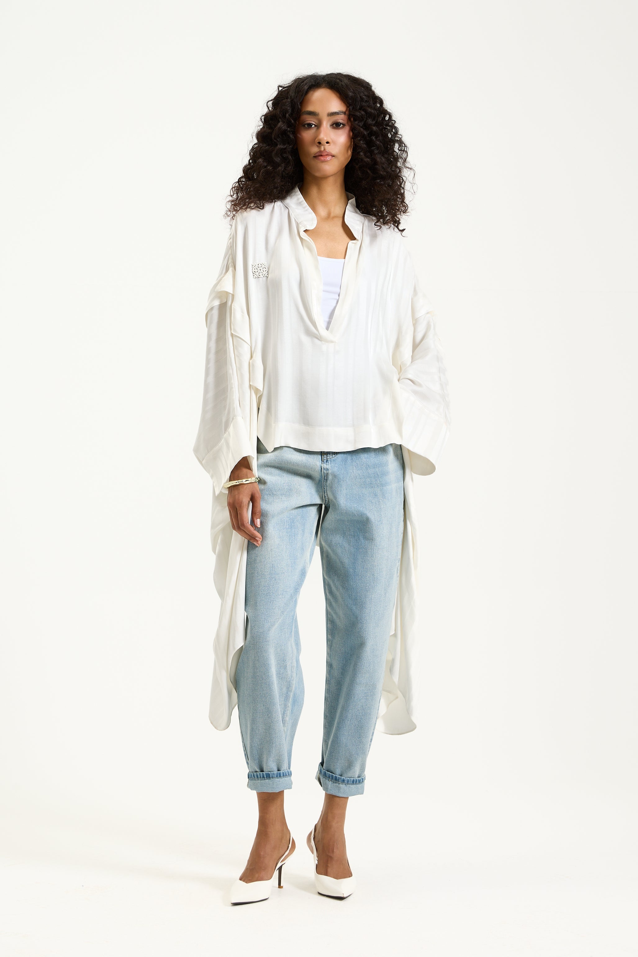 White Oversize Kimono Top