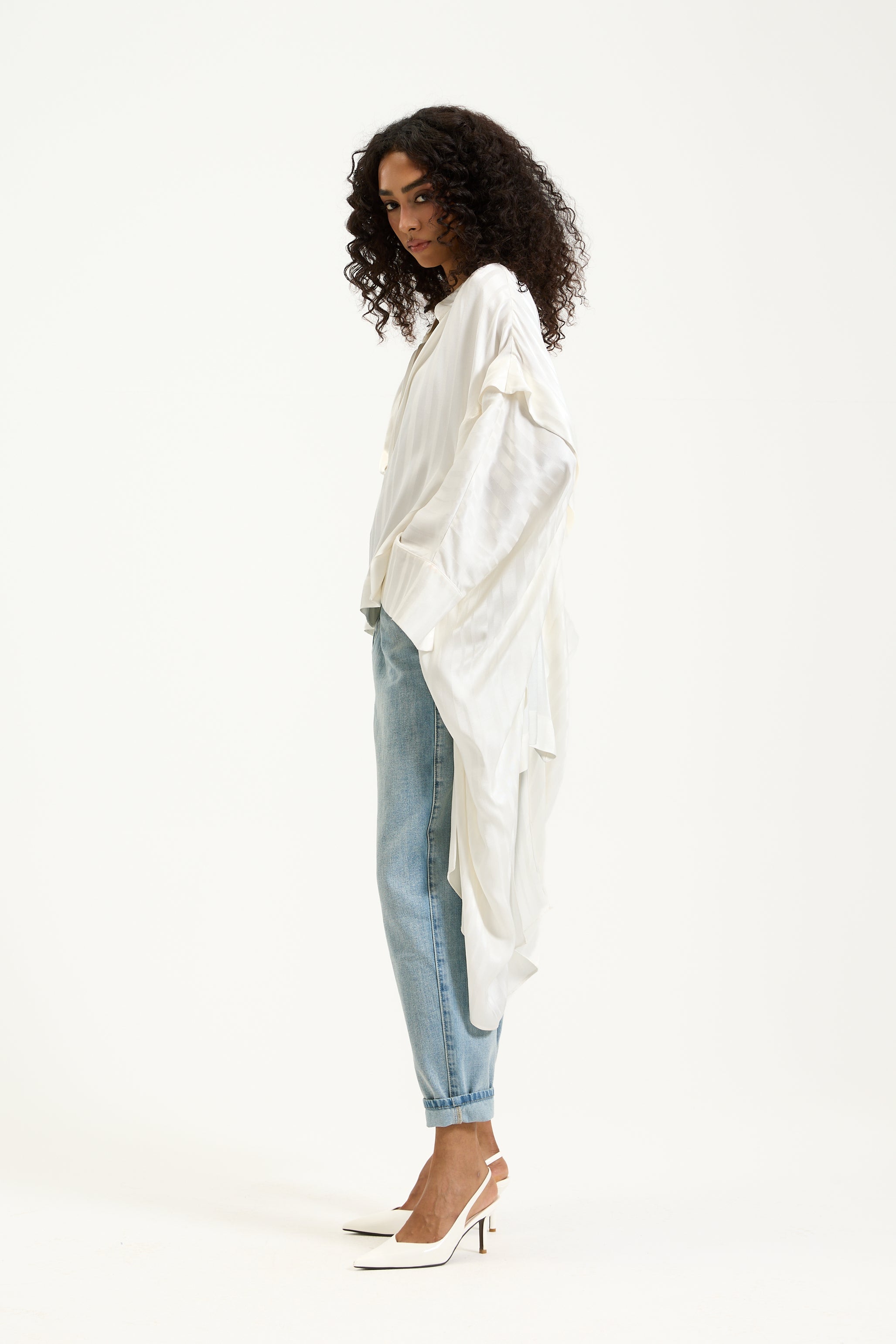 White Oversize Kimono Top