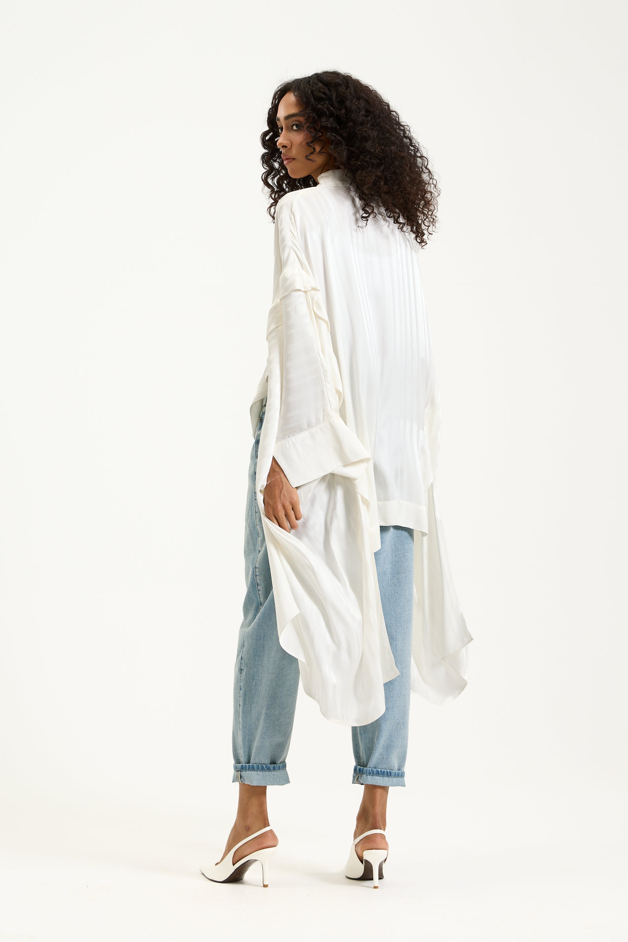 White Oversize Kimono Top