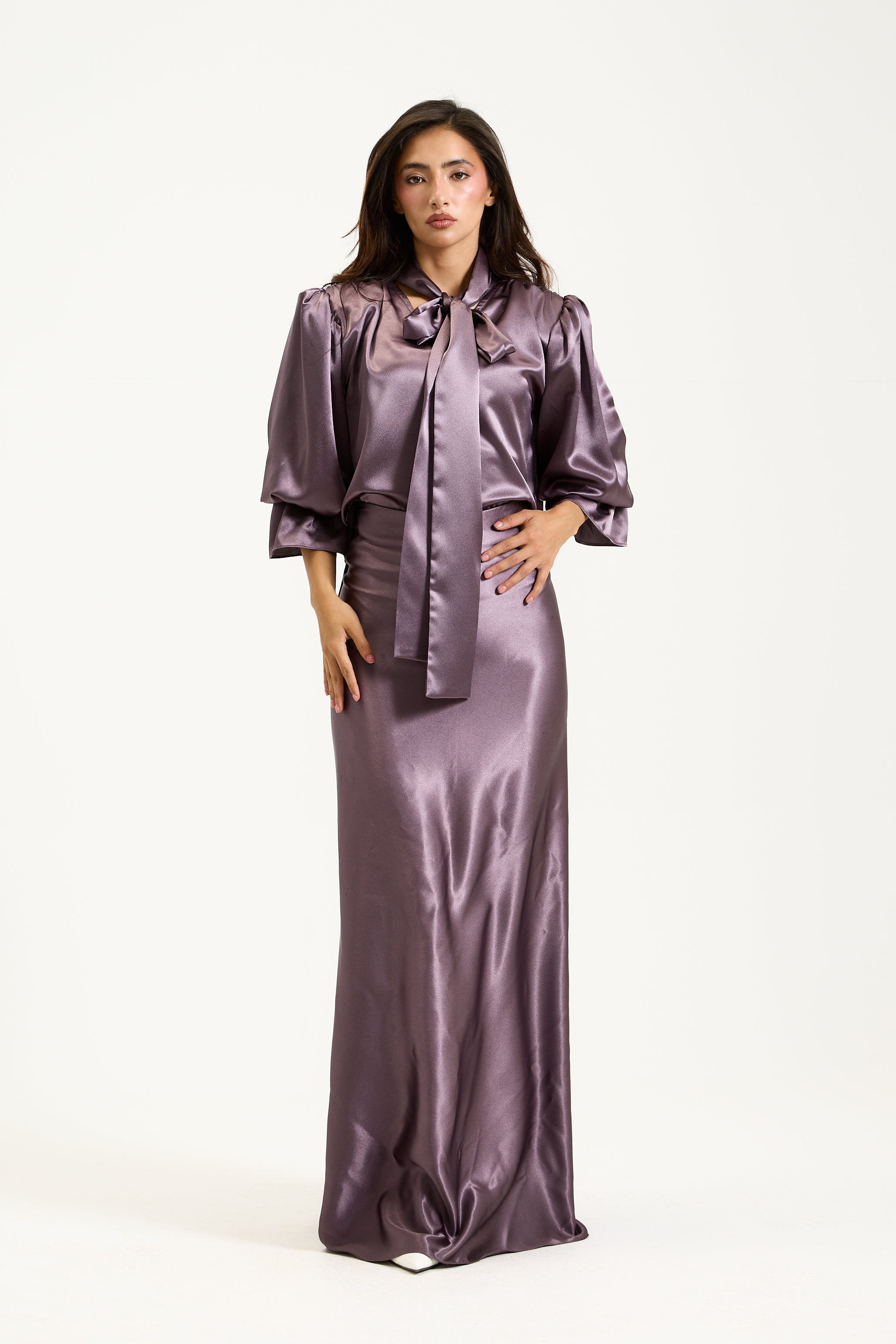 Satin Lilac Evening Set