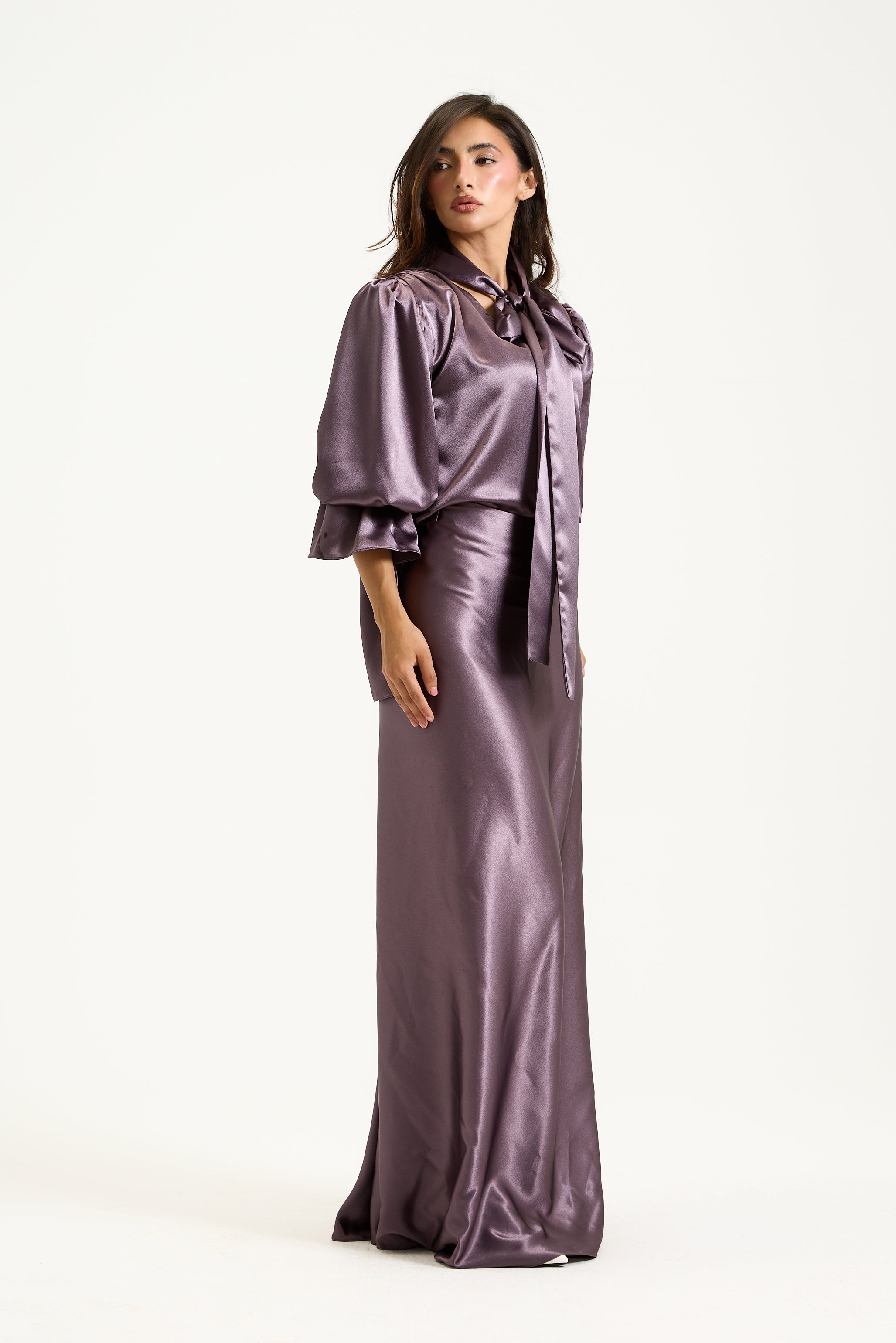 Satin Lilac Evening Set