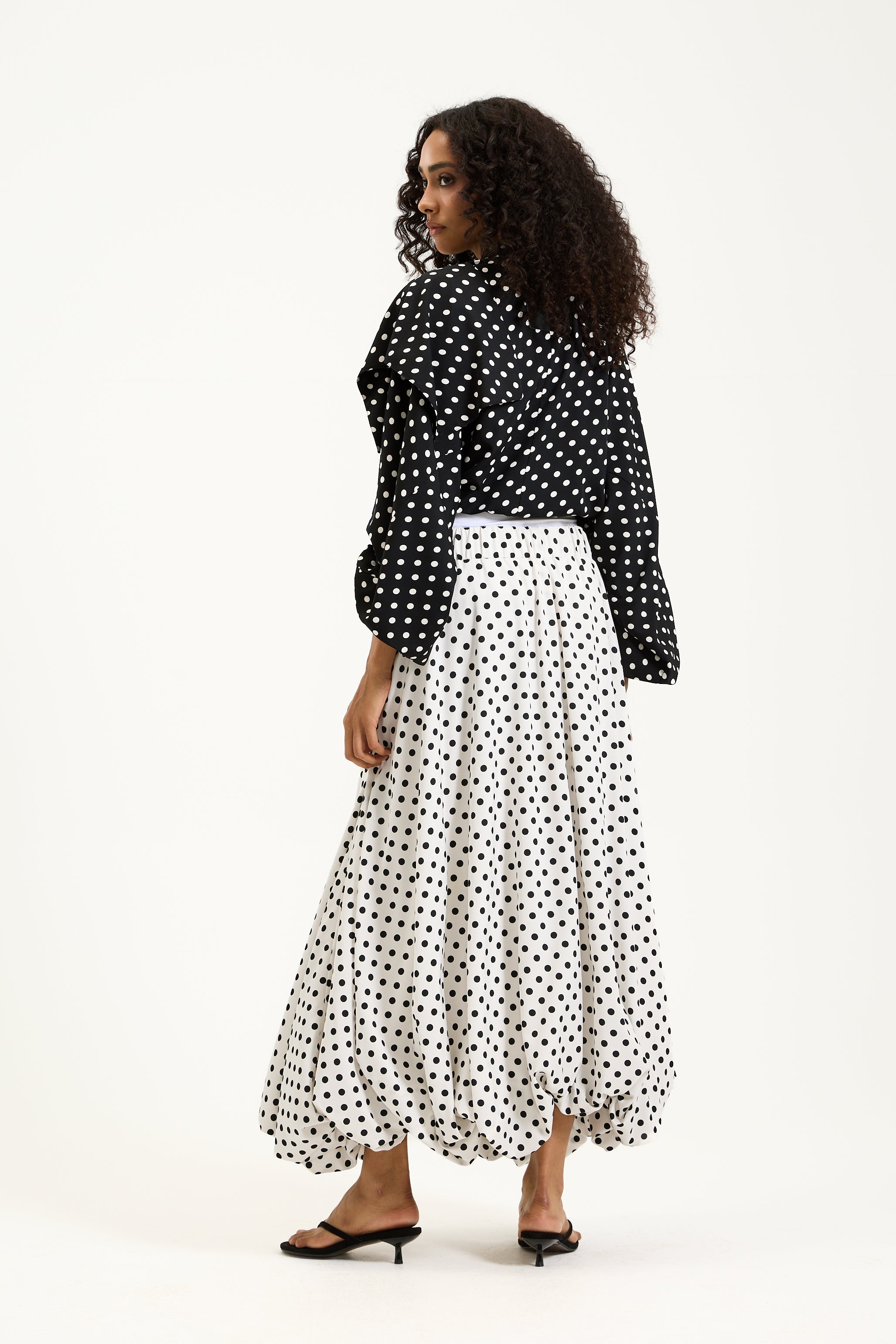 Cropped Polka Dots Bomber Jacket