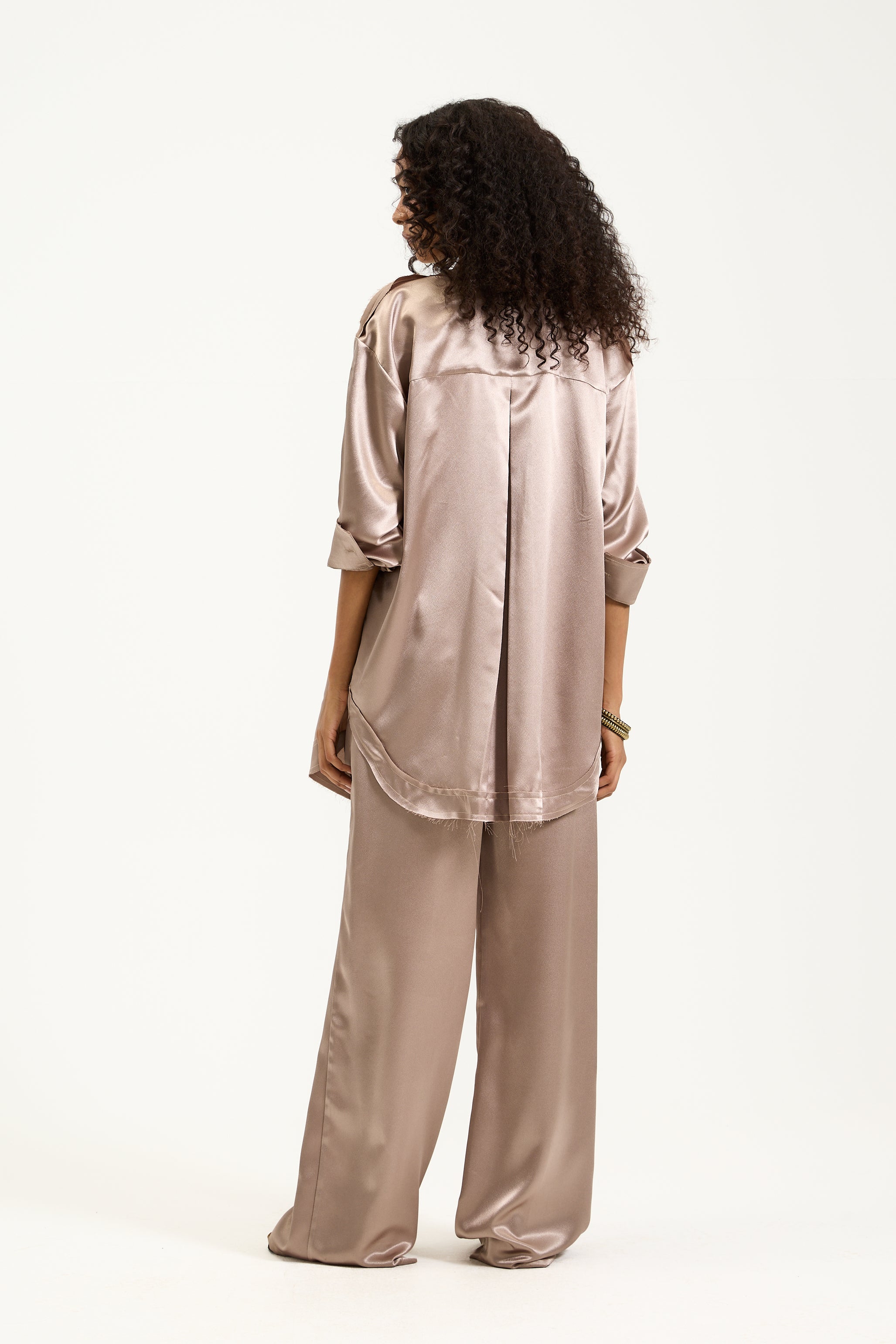 Beige Satin Set