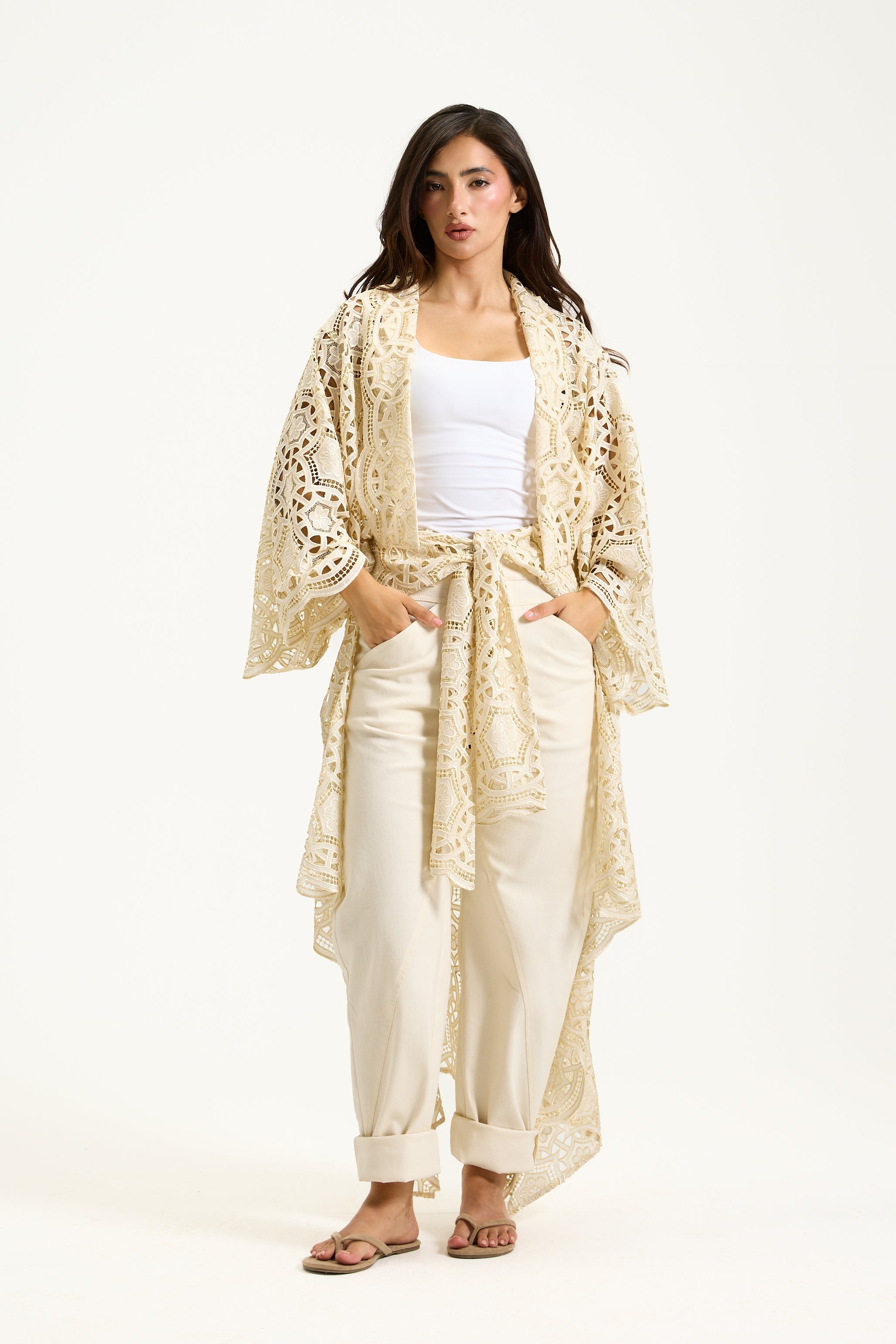 Guipure Wraparound Shirt