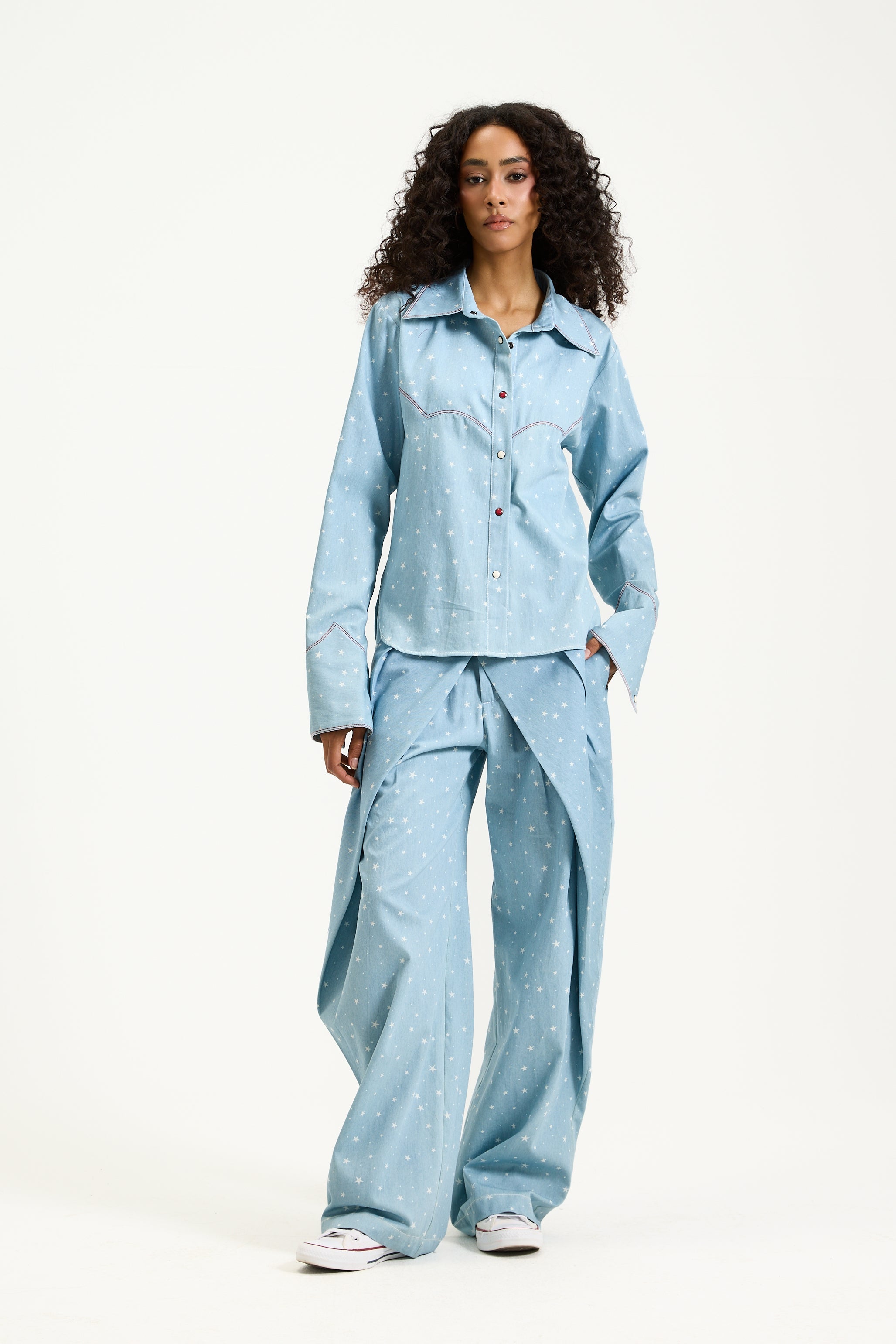 Light Wash Stars Denim Shirt