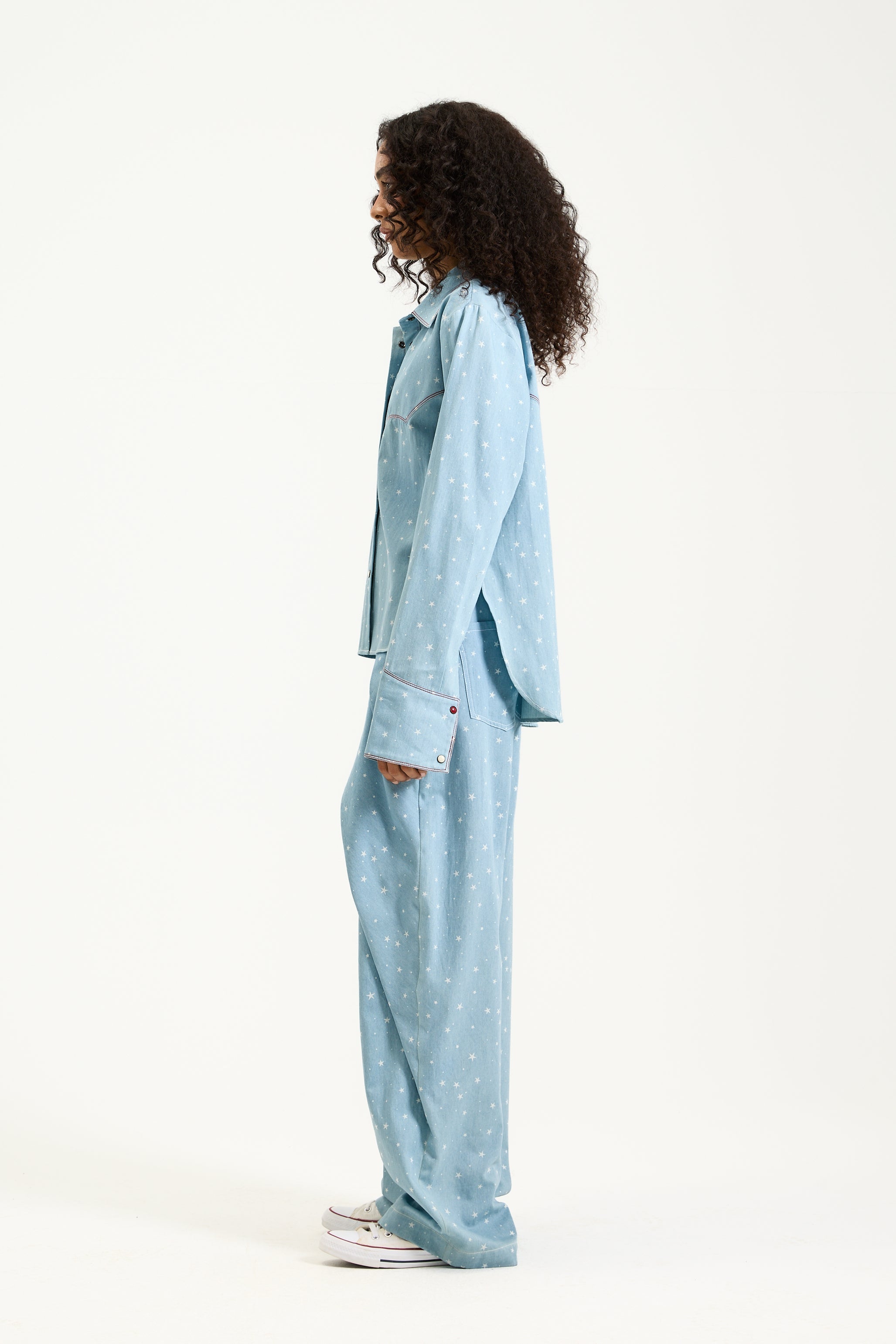 Light Wash Stars Denim Shirt