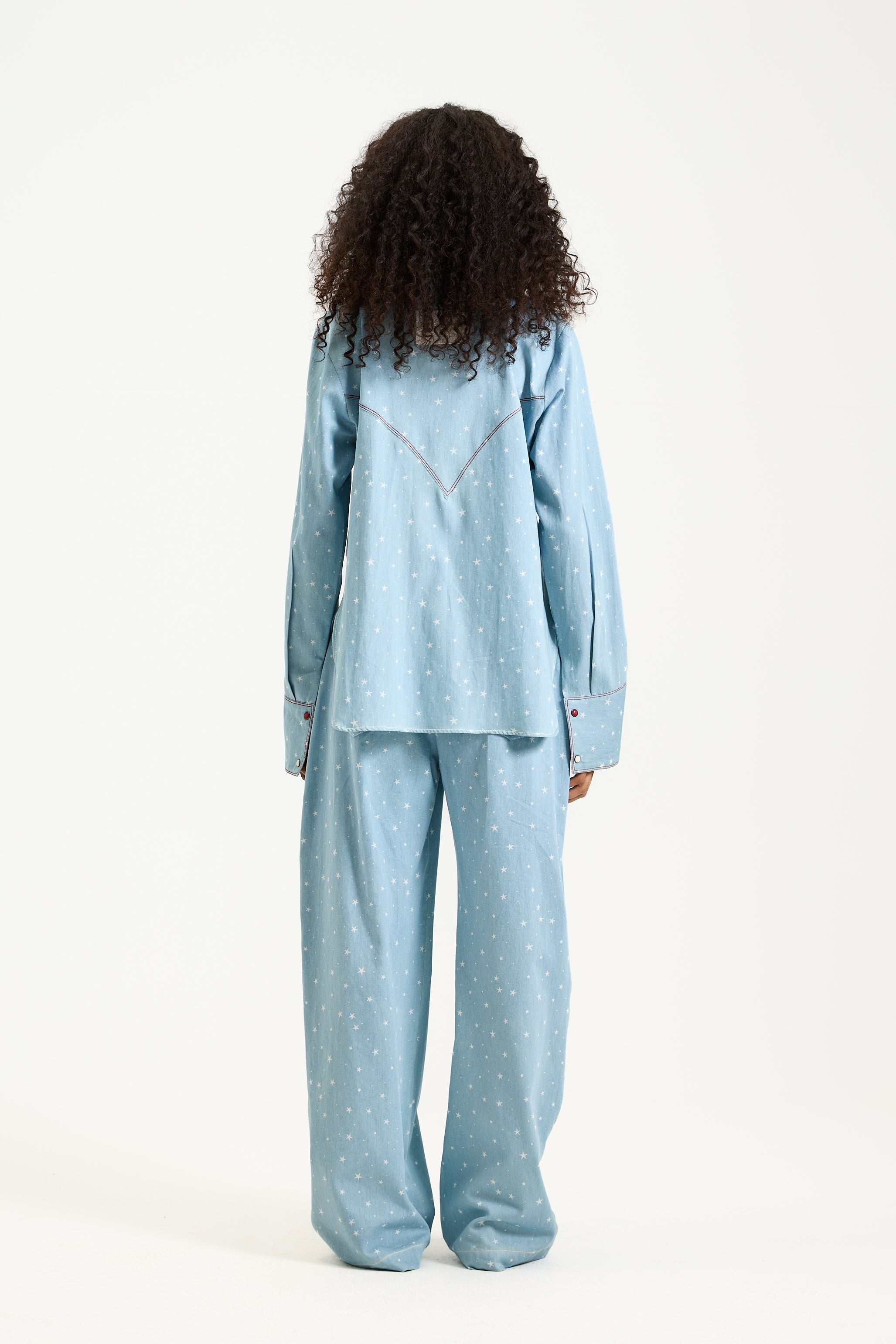 Light Wash Stars Denim Shirt