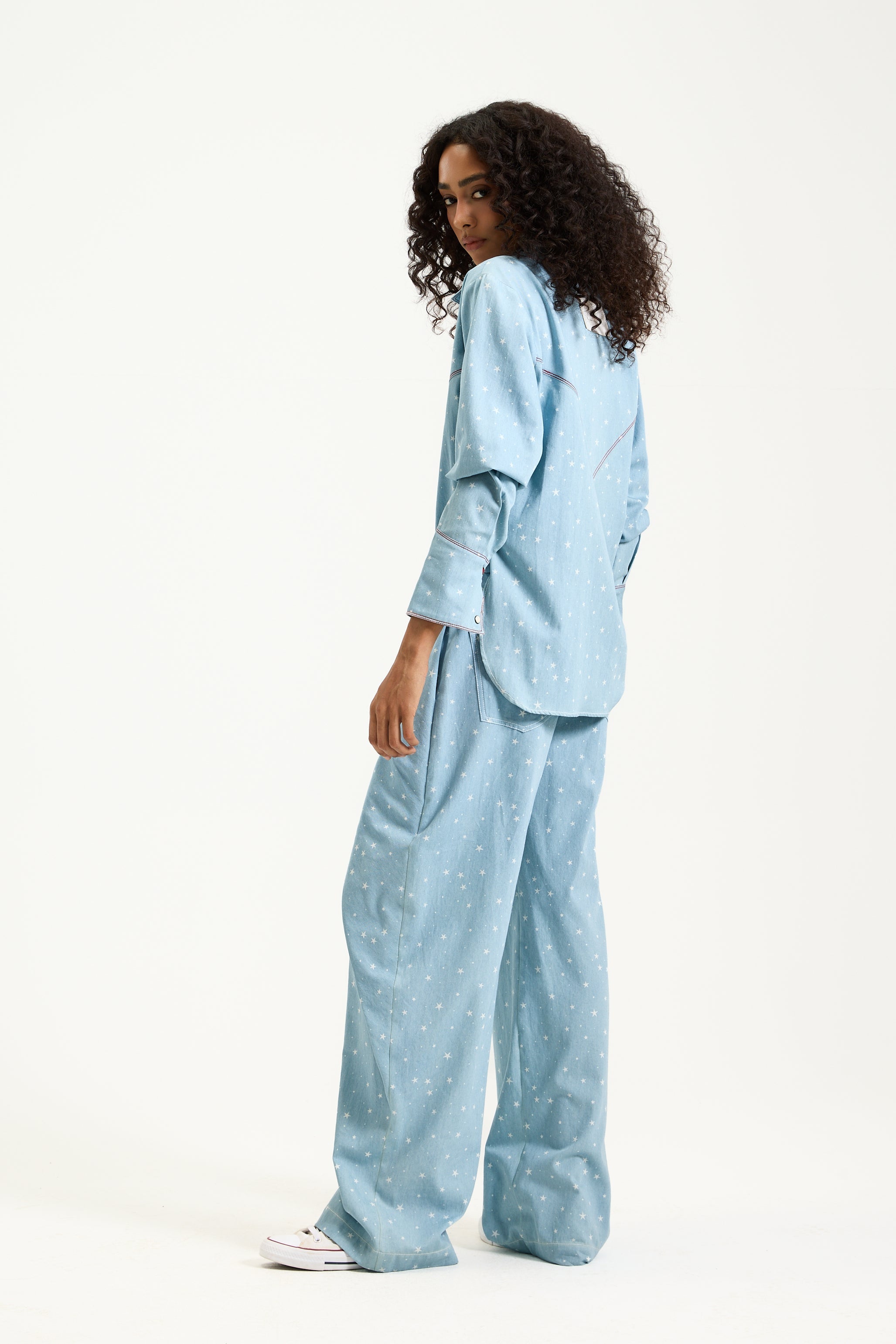 Light Wash Stars Denim Shirt