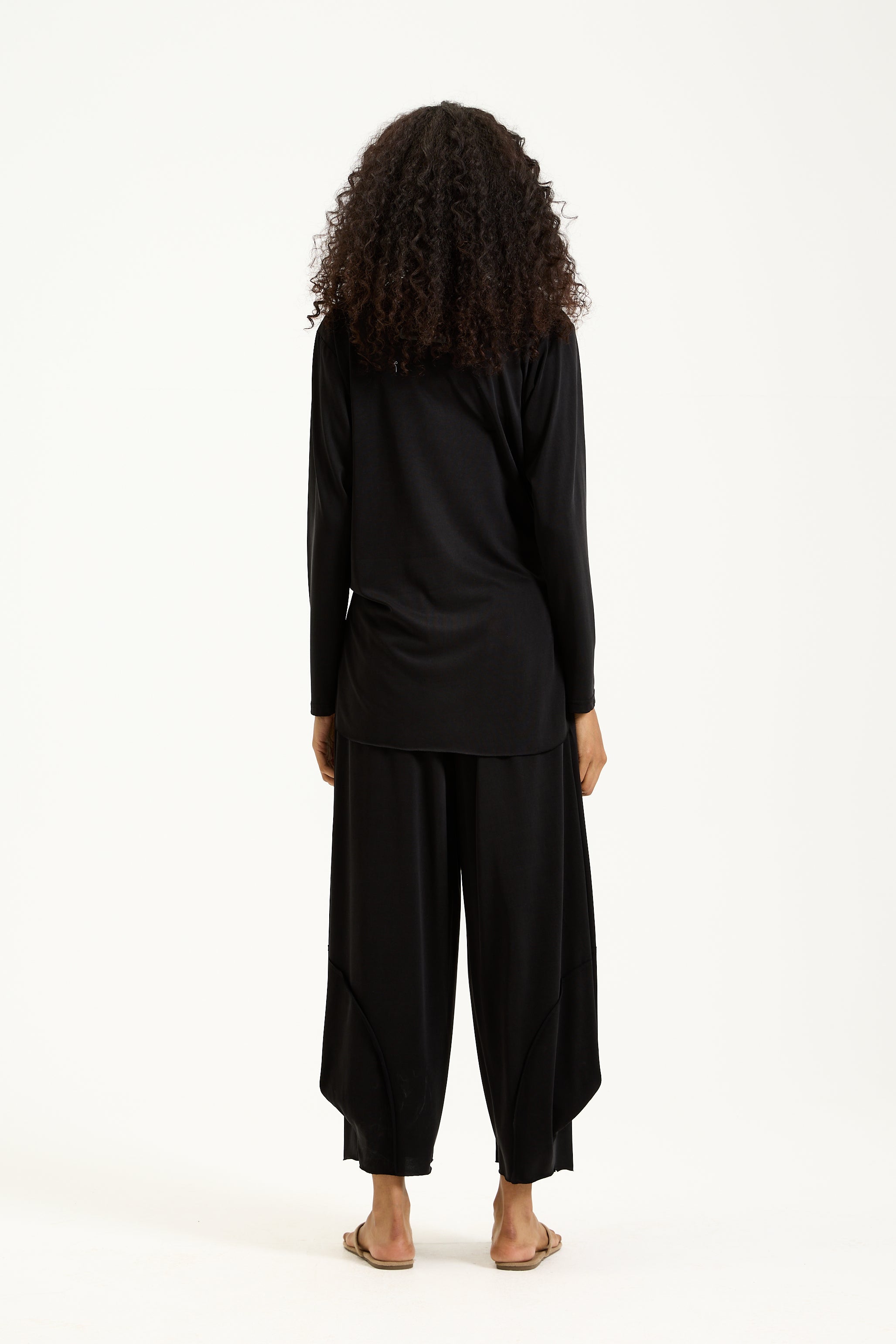 Soft front Draped Top In BLACK