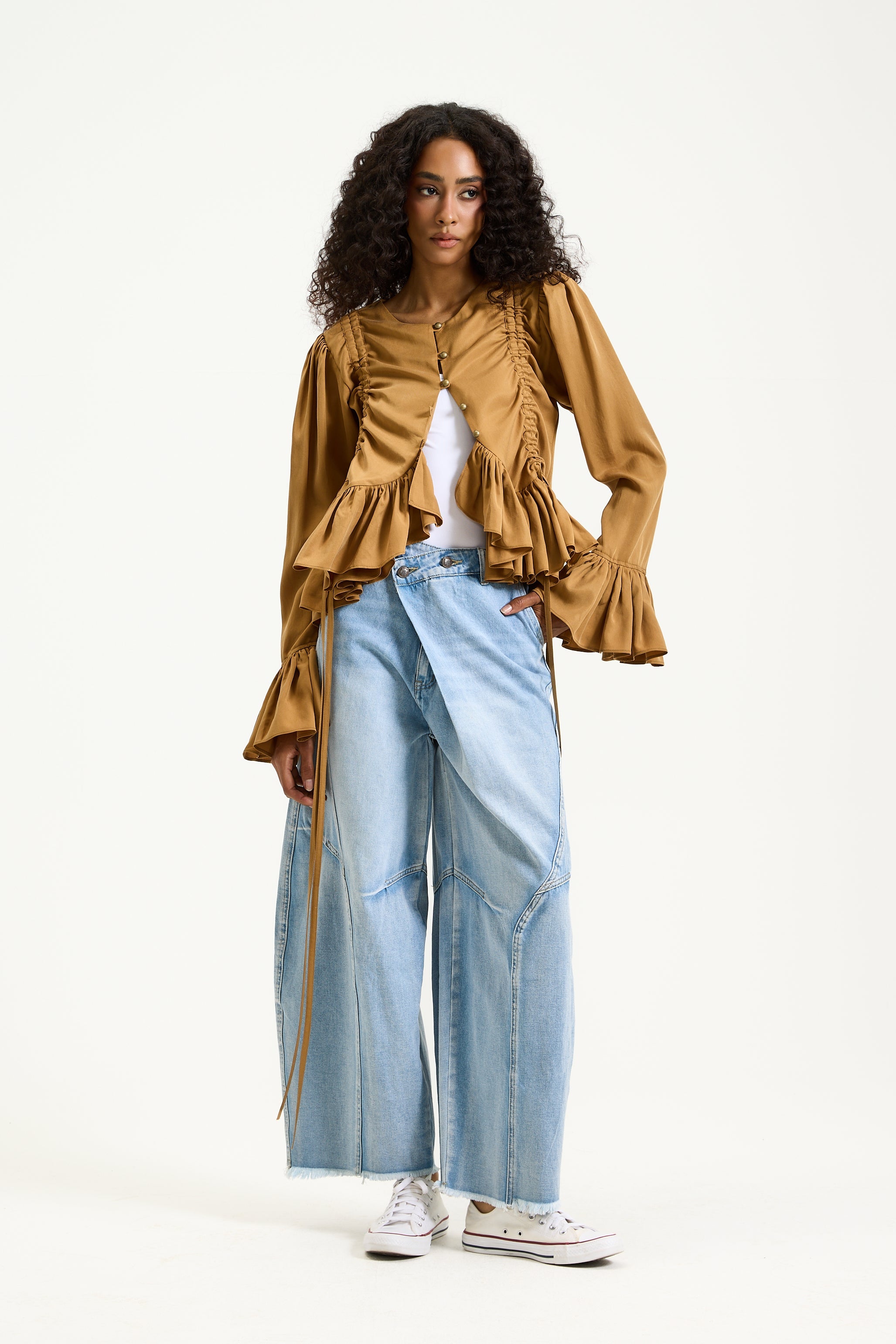 All Around Camel Ruffles Open Top