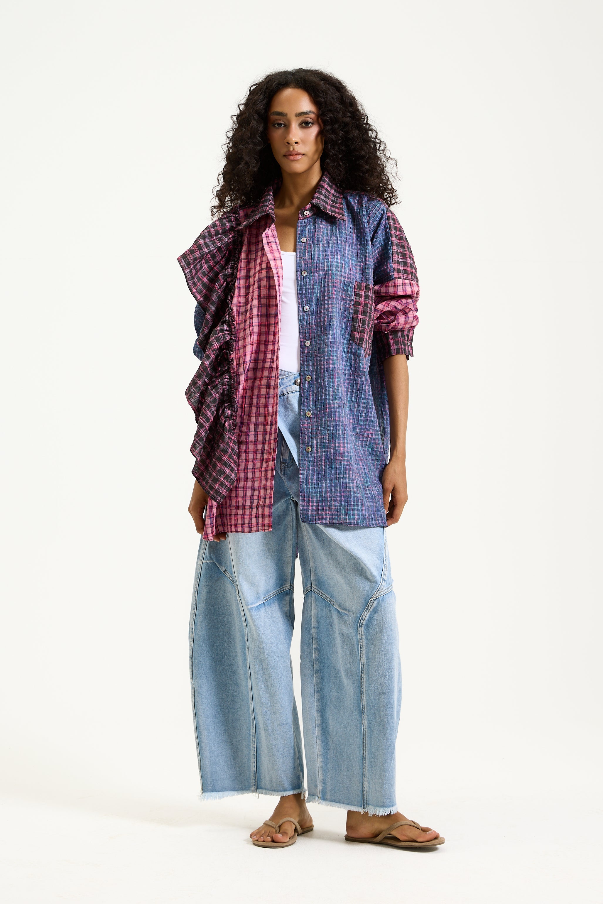 Plaid Patchwork Shirt