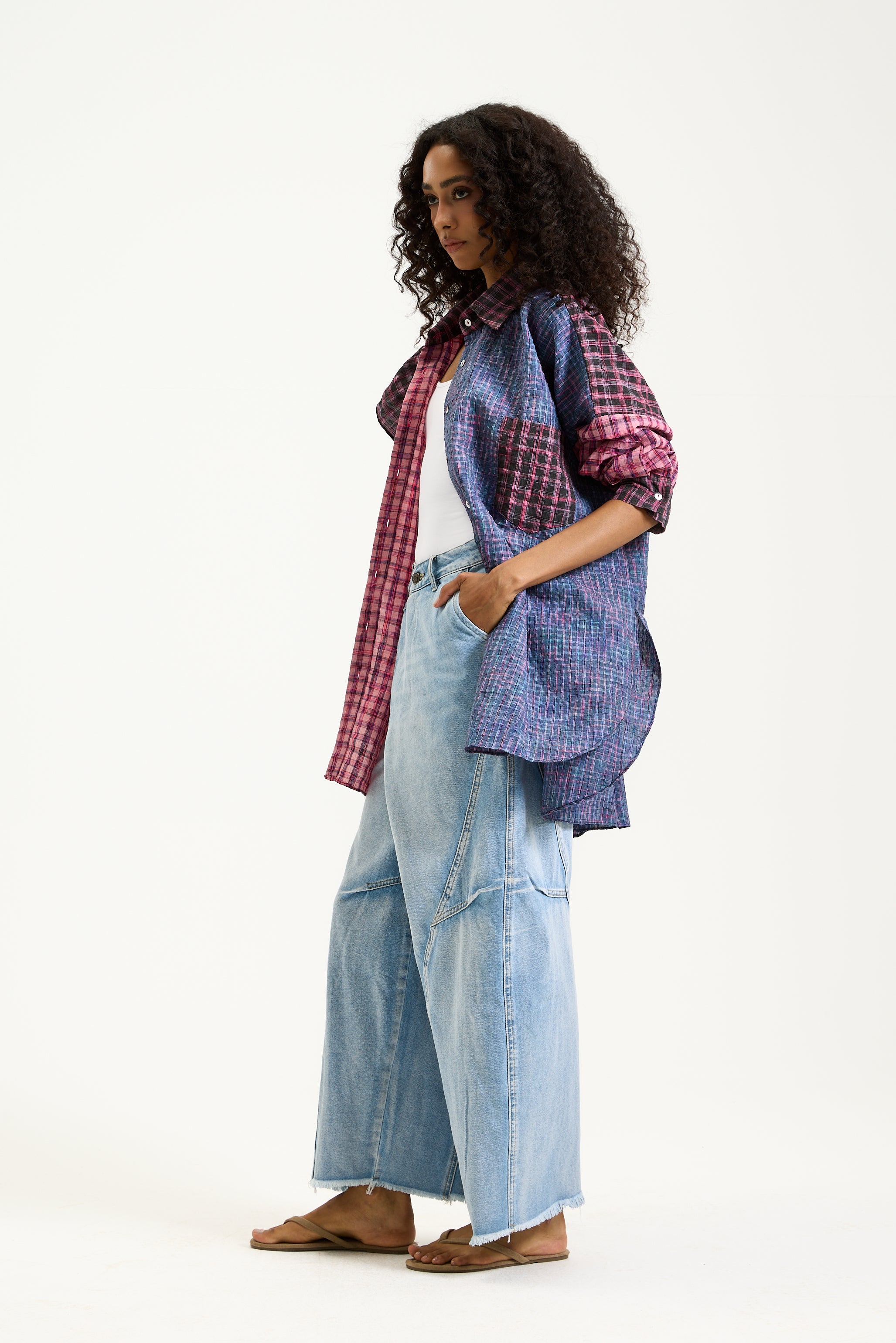 Plaid Patchwork Shirt