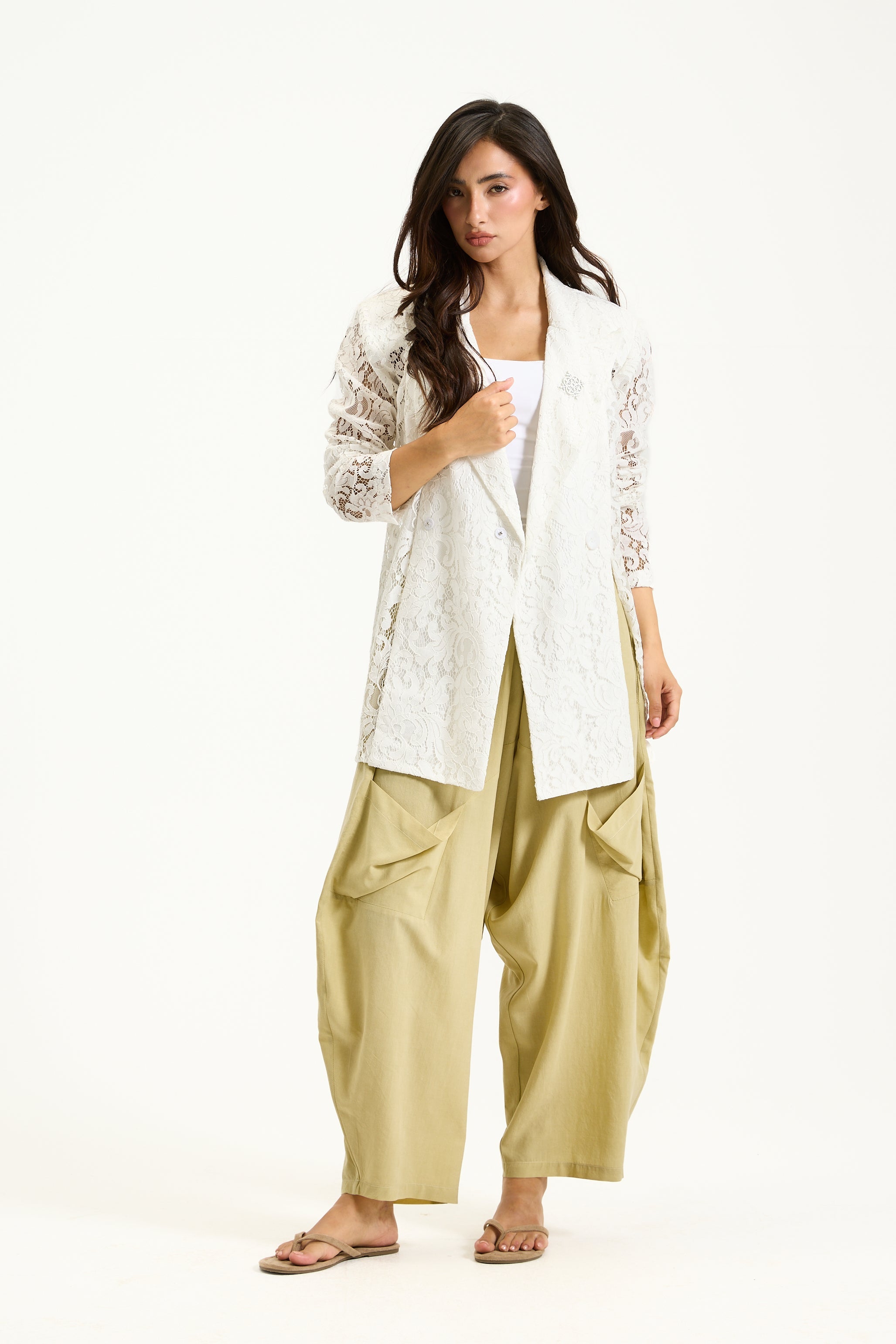 Lace Cut Front Blazer