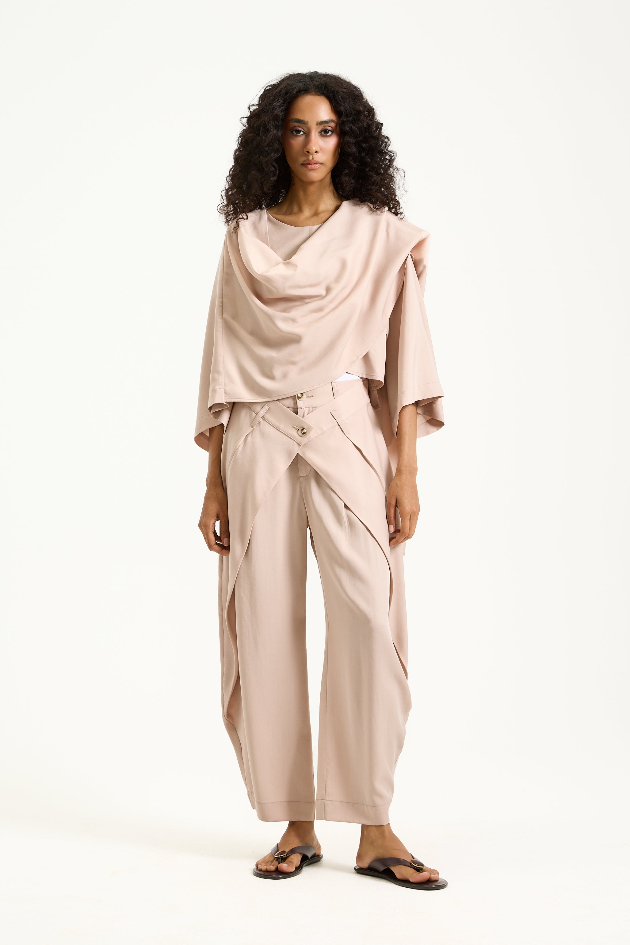 Quarter Sleeves Shawl Top