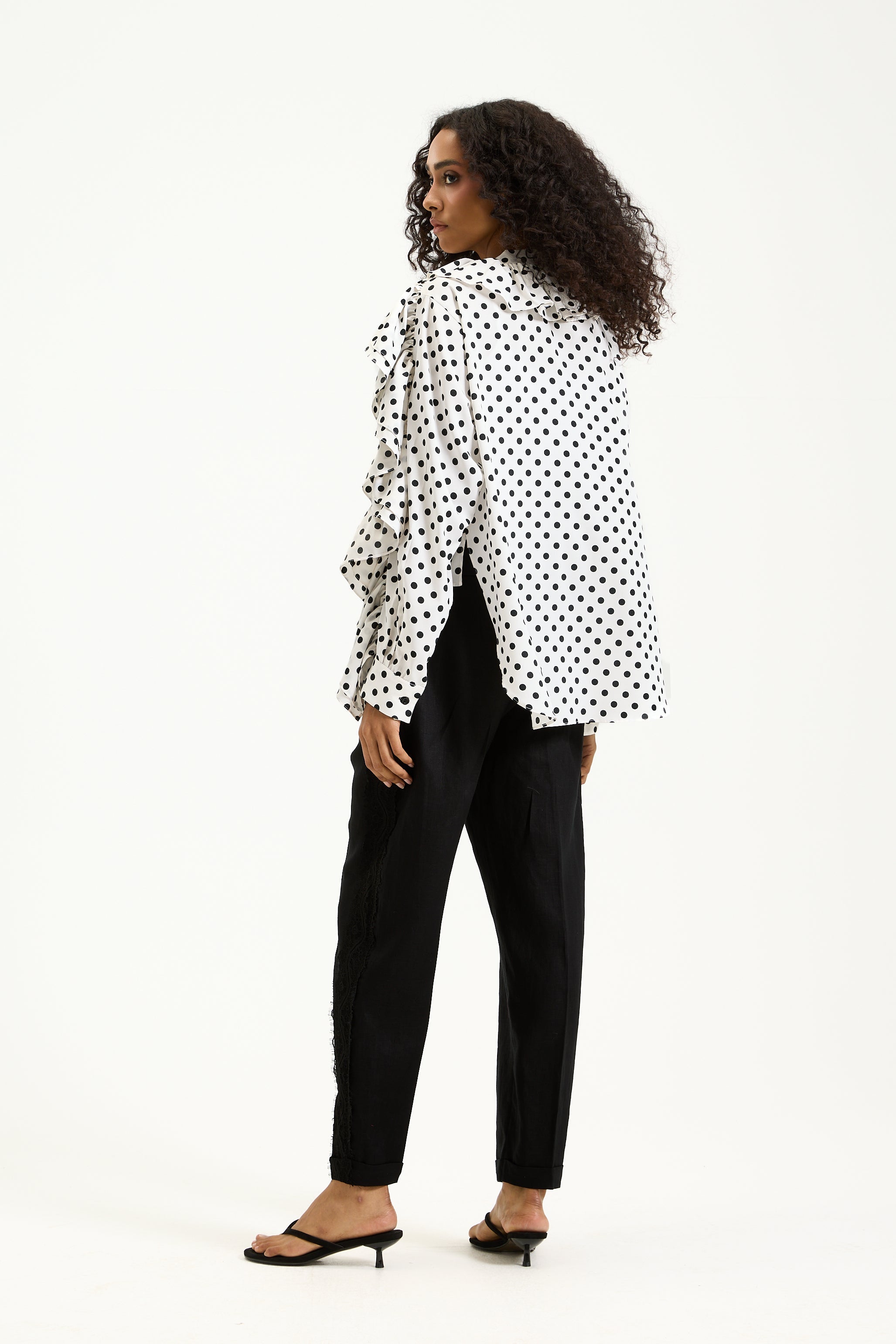Polka Dotts Ruffle Top