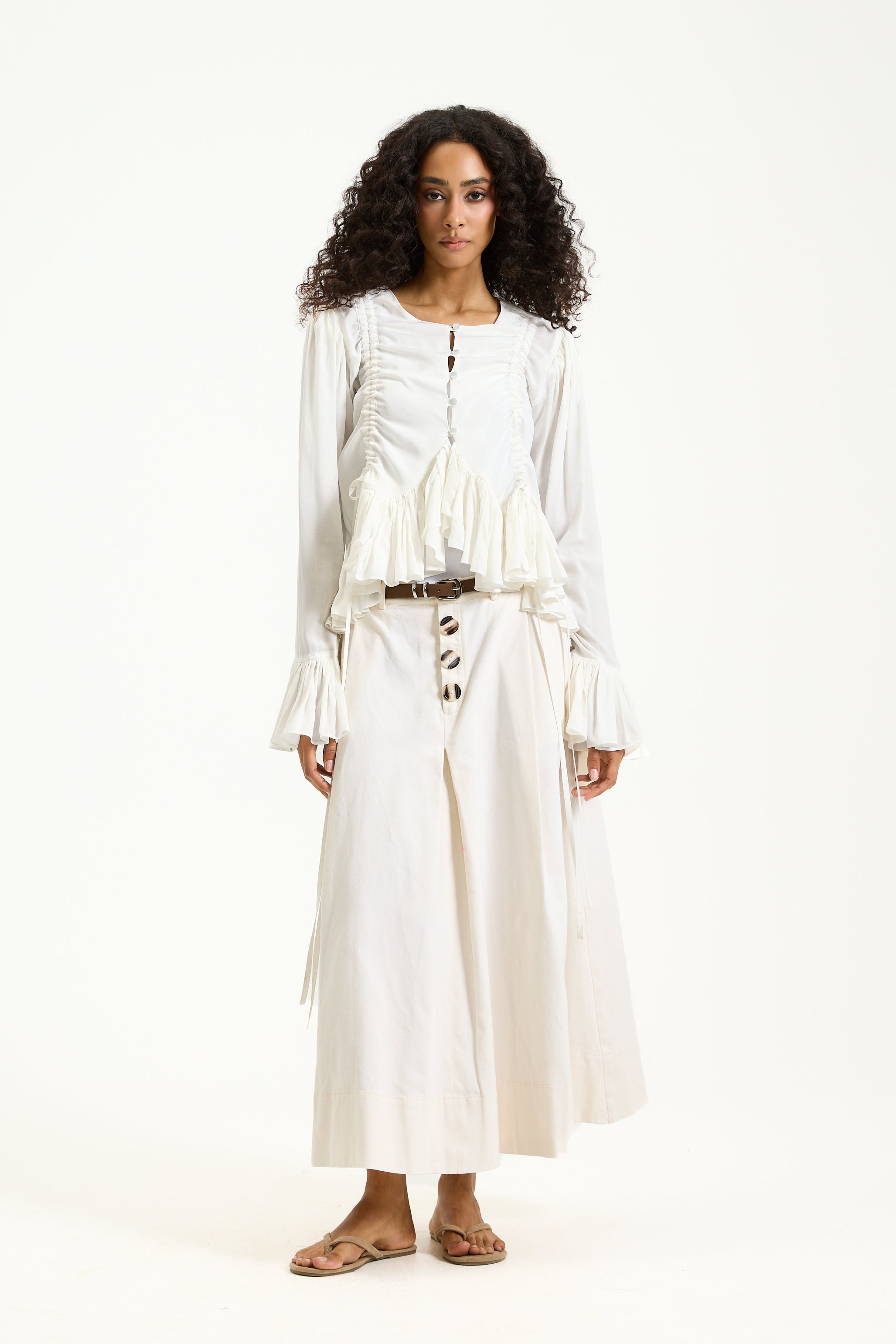 All Around Off White Ruffles Open Top