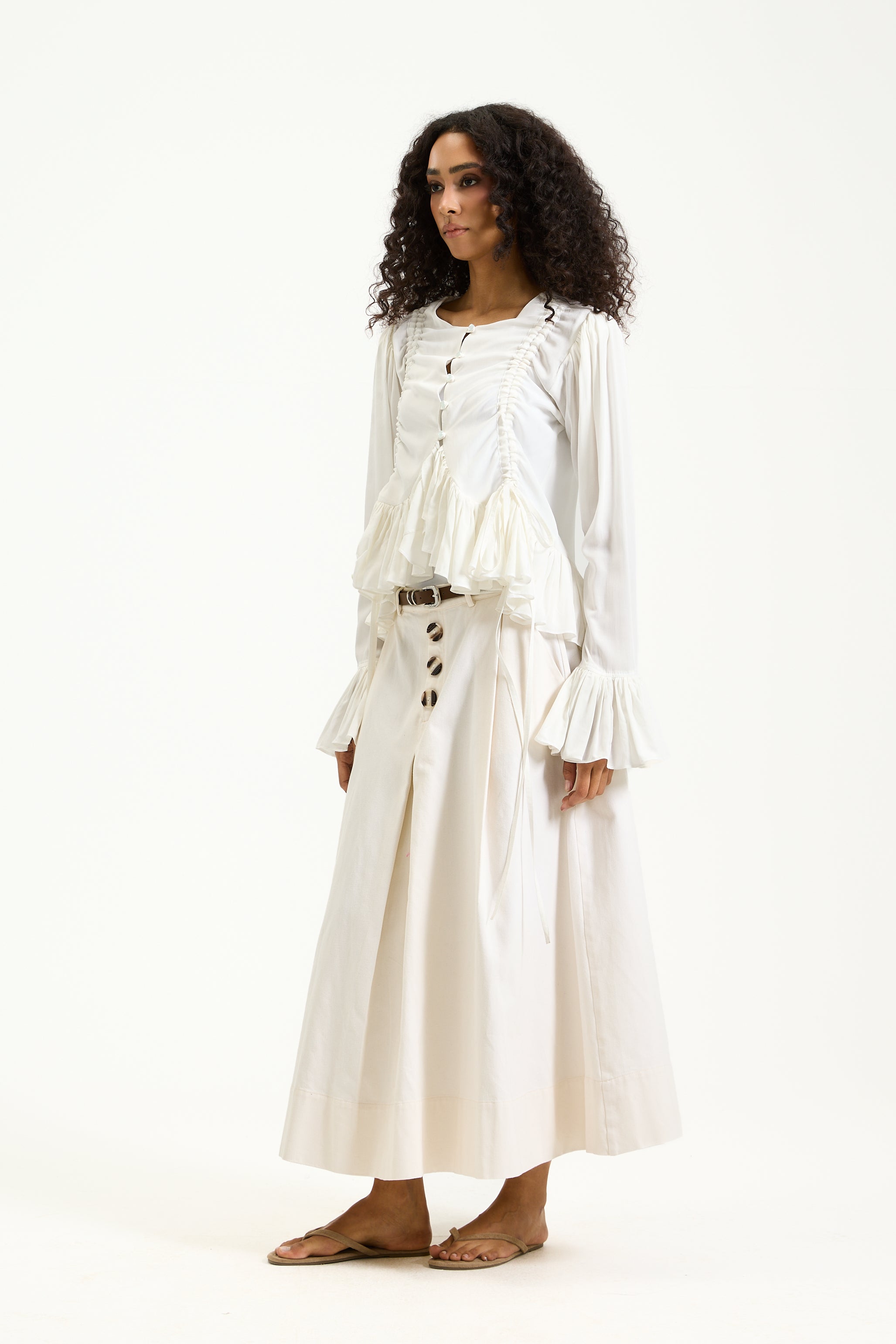 All Around Off White Ruffles Open Top