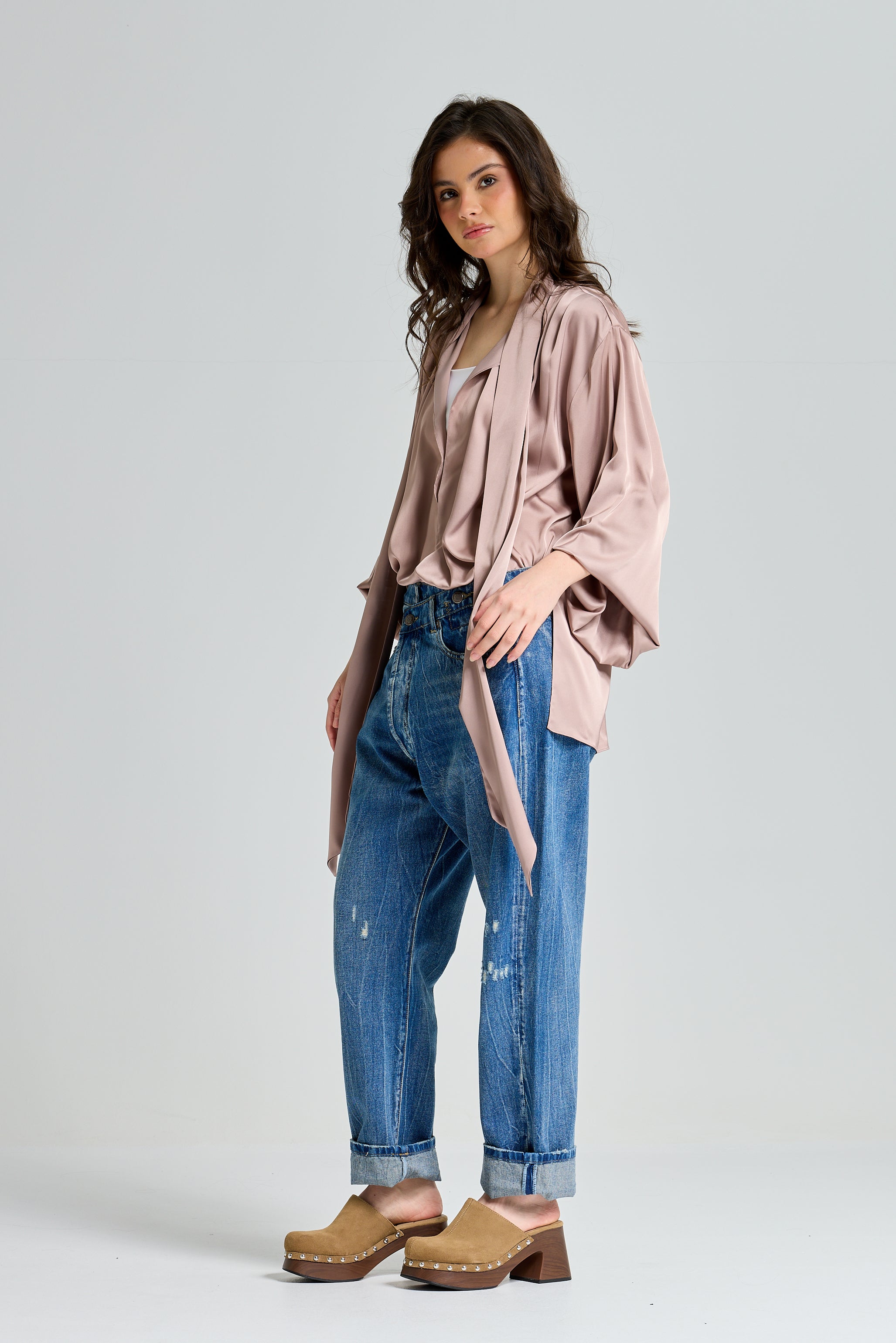 Ruffle Top In Nude