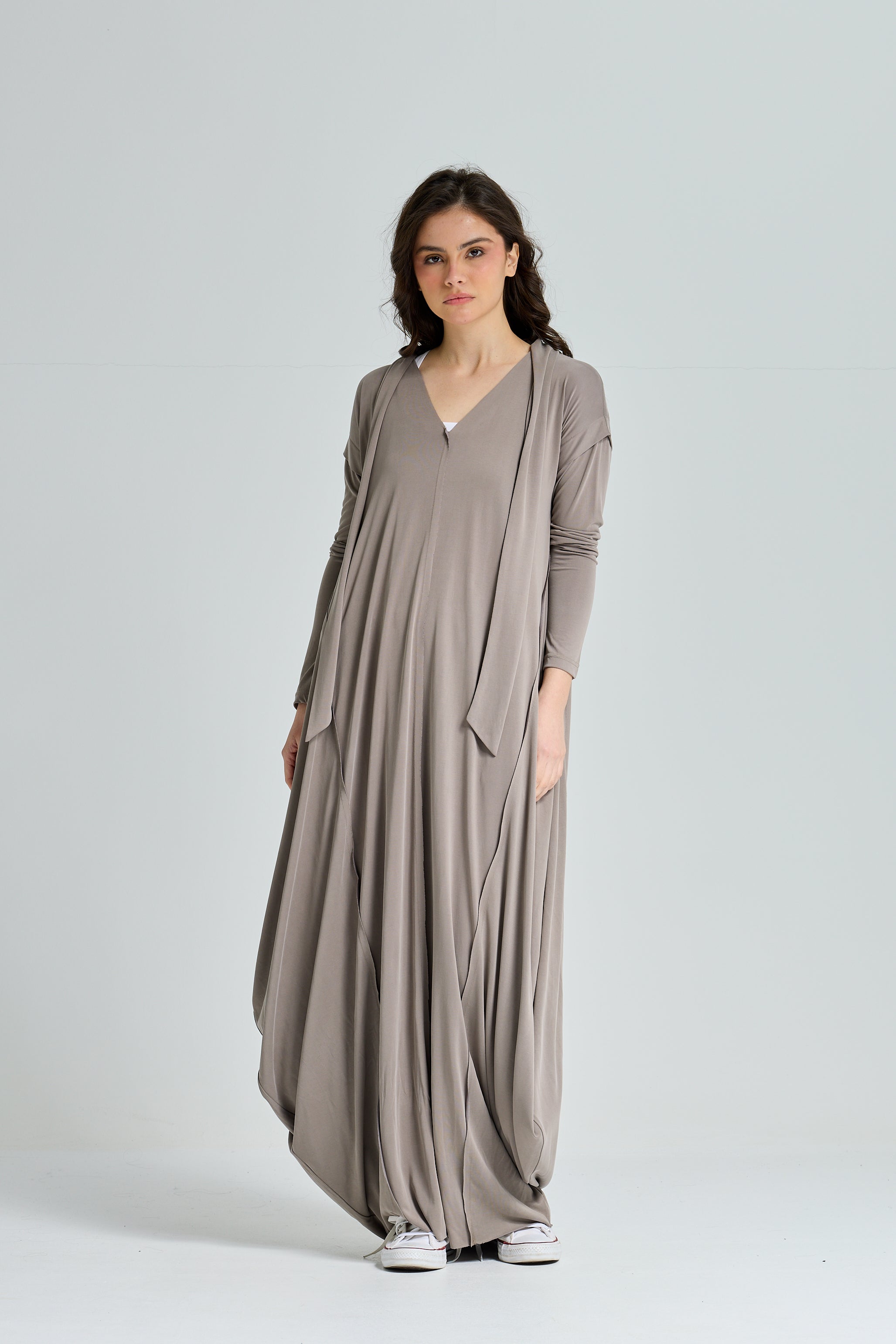 Patchwork Lycra Dress In Grey