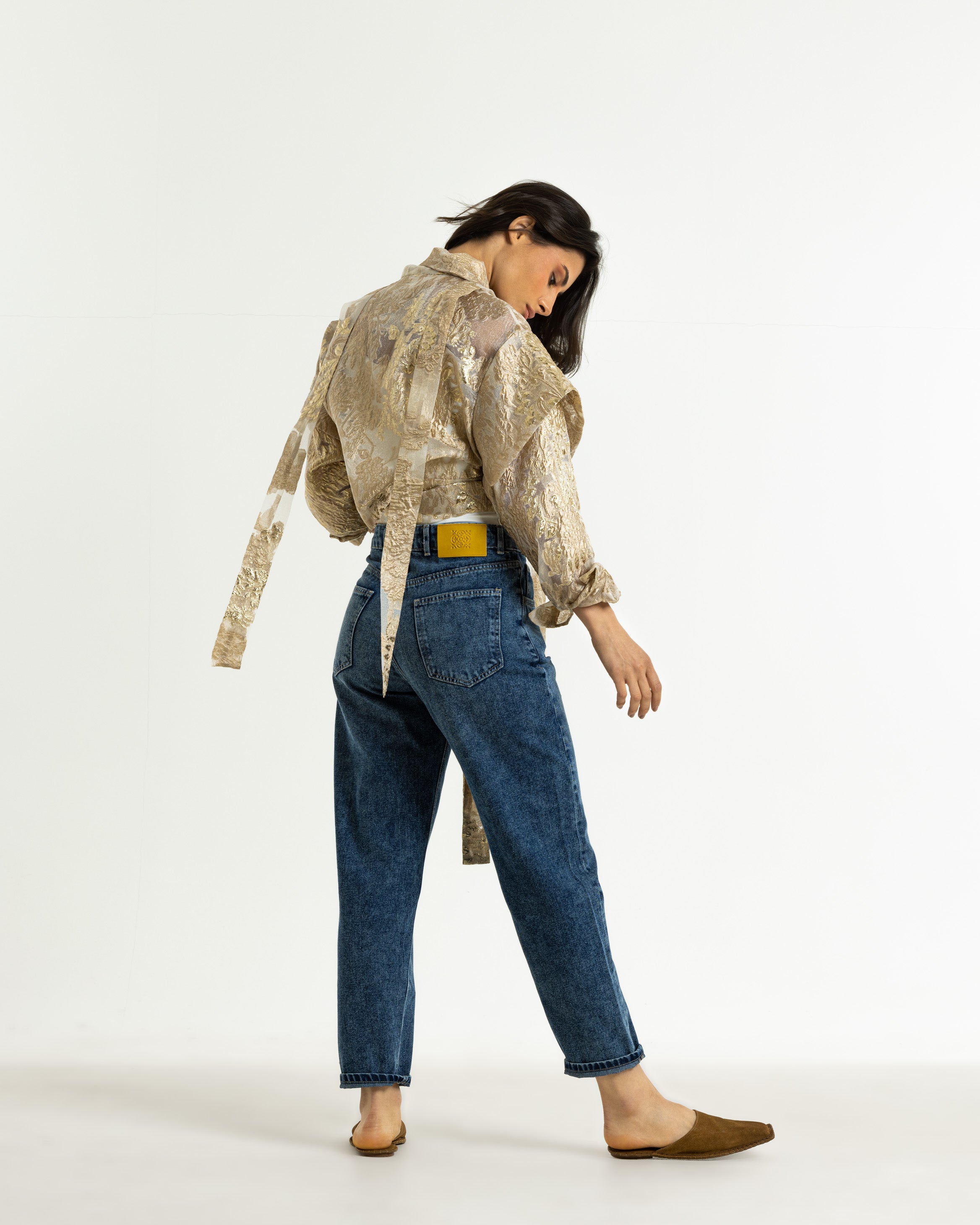 Cropped Bold Shoulders Signature Jacket